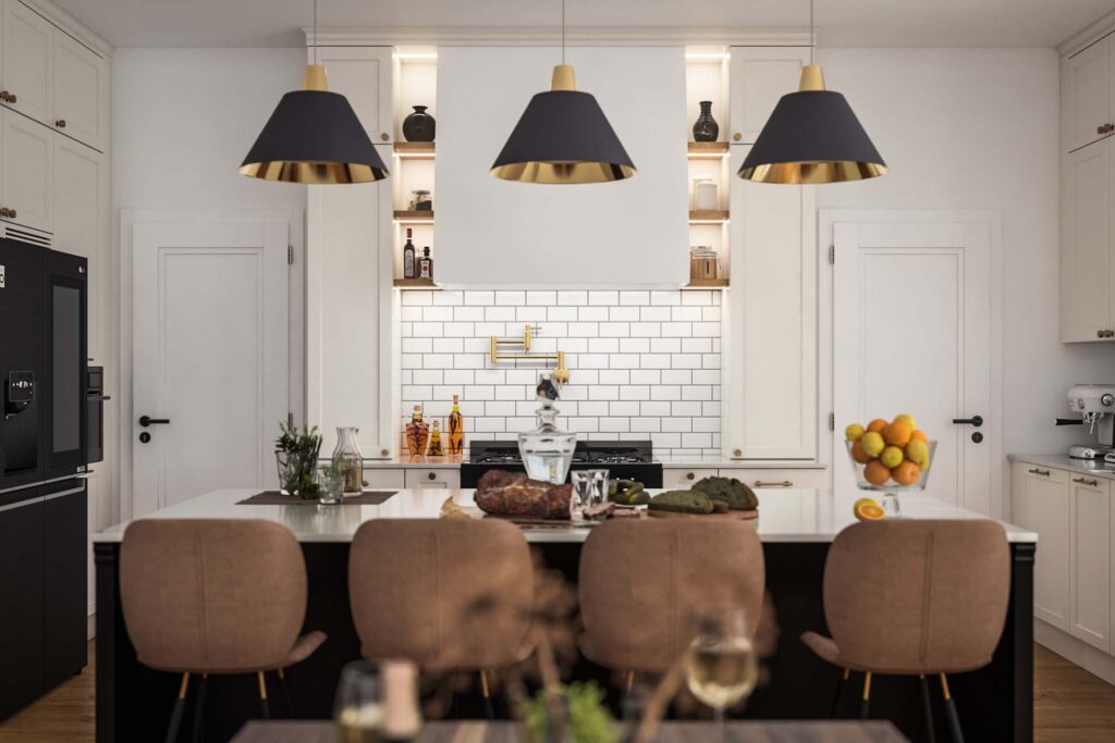 Elegáns vintage otthon konyhától a nappalin át a mosókonyháig egyedi tervezés